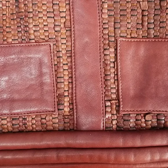 Vintage Rare handmade Roberto Desiderio brown woven leather bag